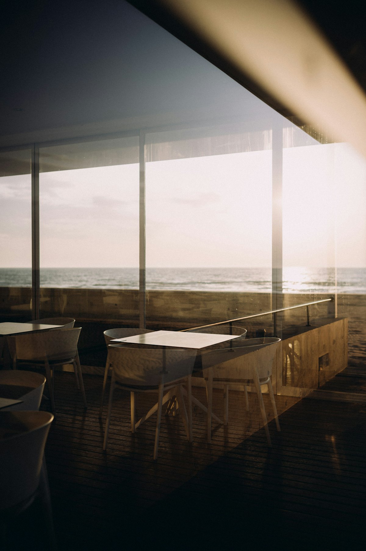 The dining room in warm evening light
