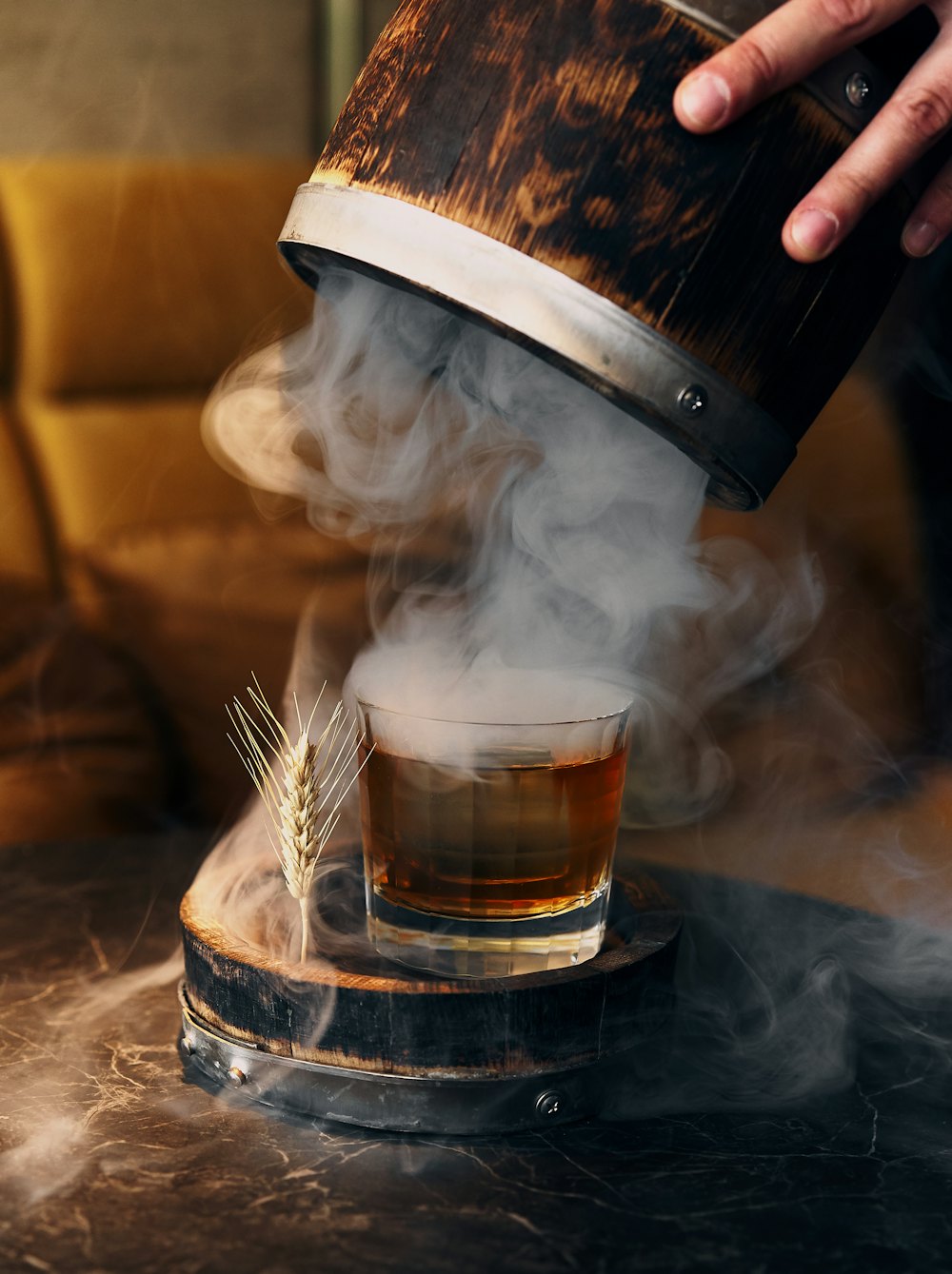A mezcal cocktail on the bar