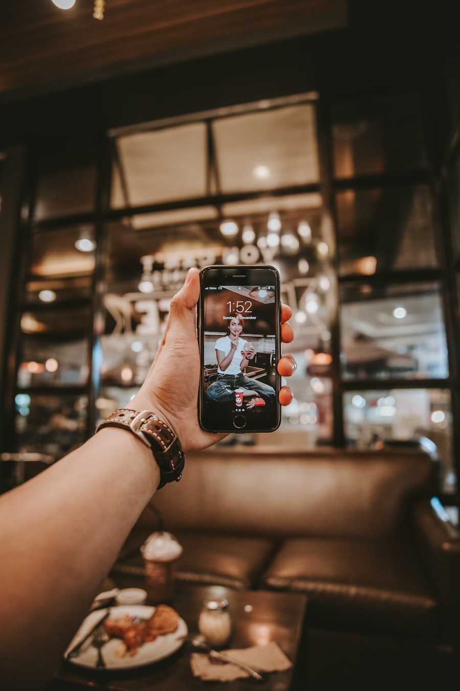 Someone searching for a restaurant on their phone